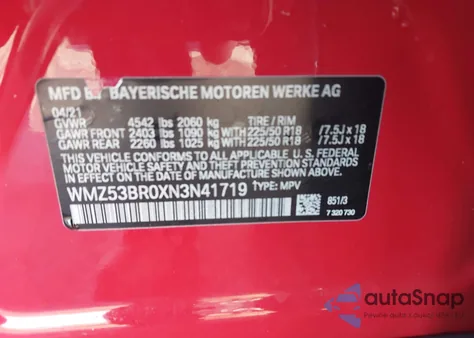 2022 Mini Countryman Cooper S from USA, damaged, VIN WMZ53BR0XN3N41719